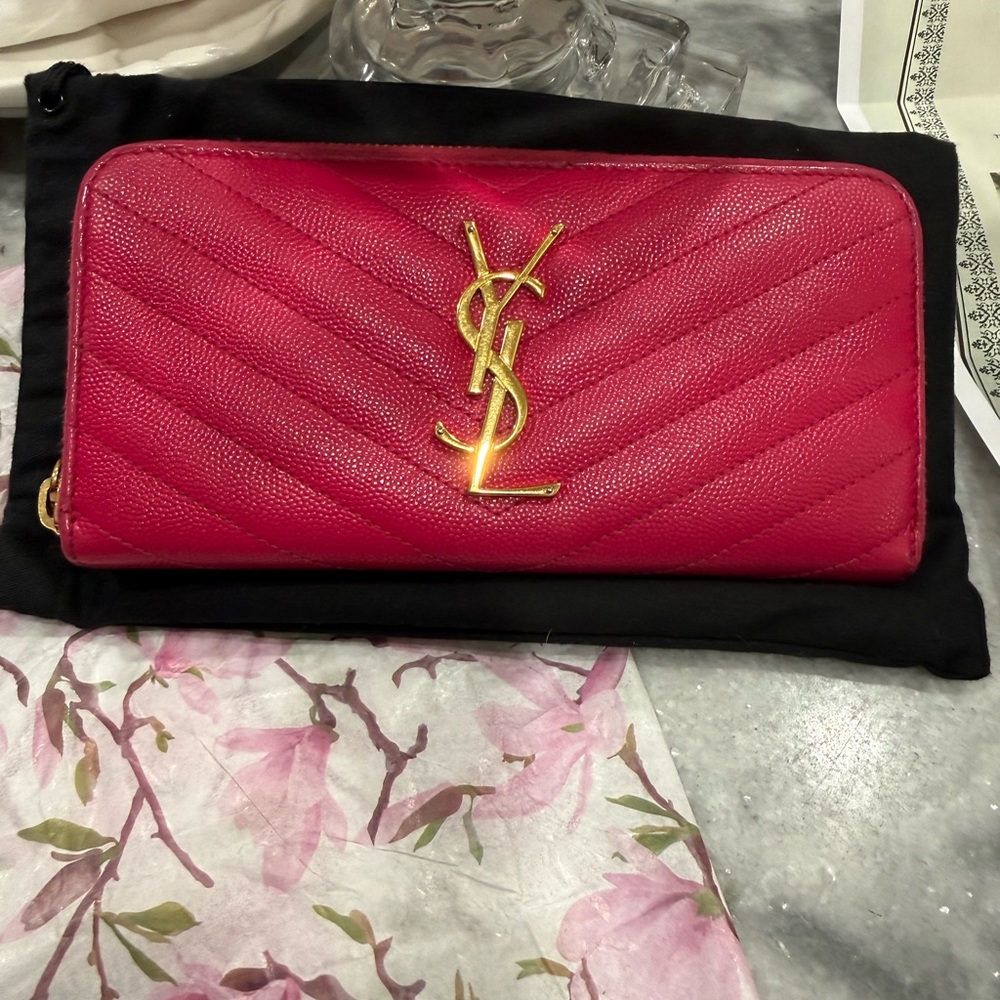 Saint Laurent Pink Leather Wallet EUC. - Picture 9 of 16